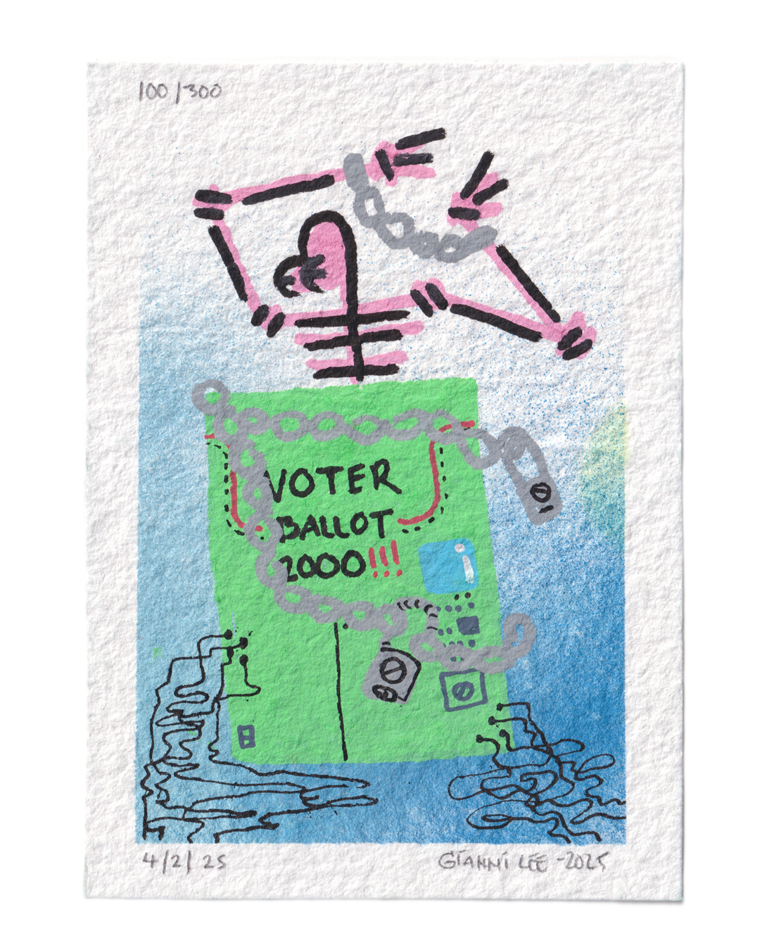 "The Voter Ballot" - Drawing  #100 of 300