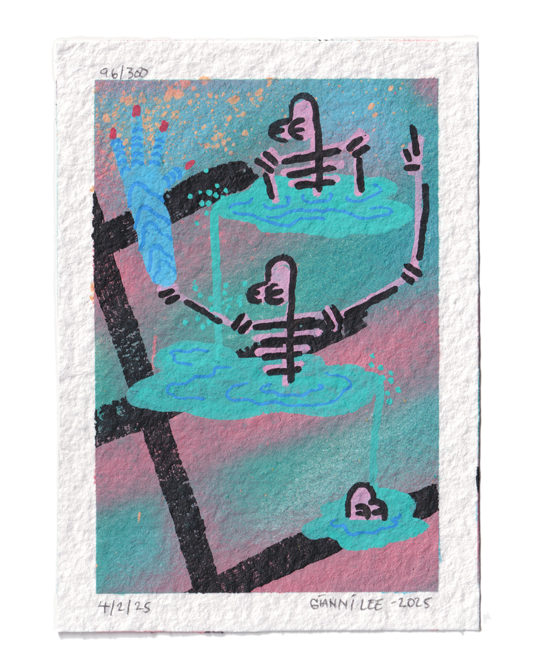 "Three Lakes" - Drawing  #96 of 300