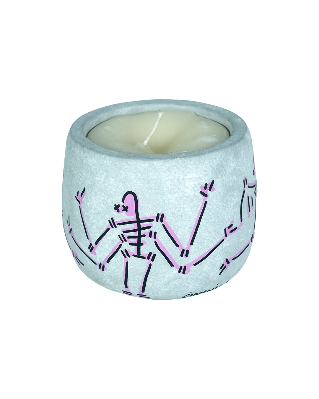 Reusable Hand-Painted Cement Candle Vessel — Limited Edition of 15
