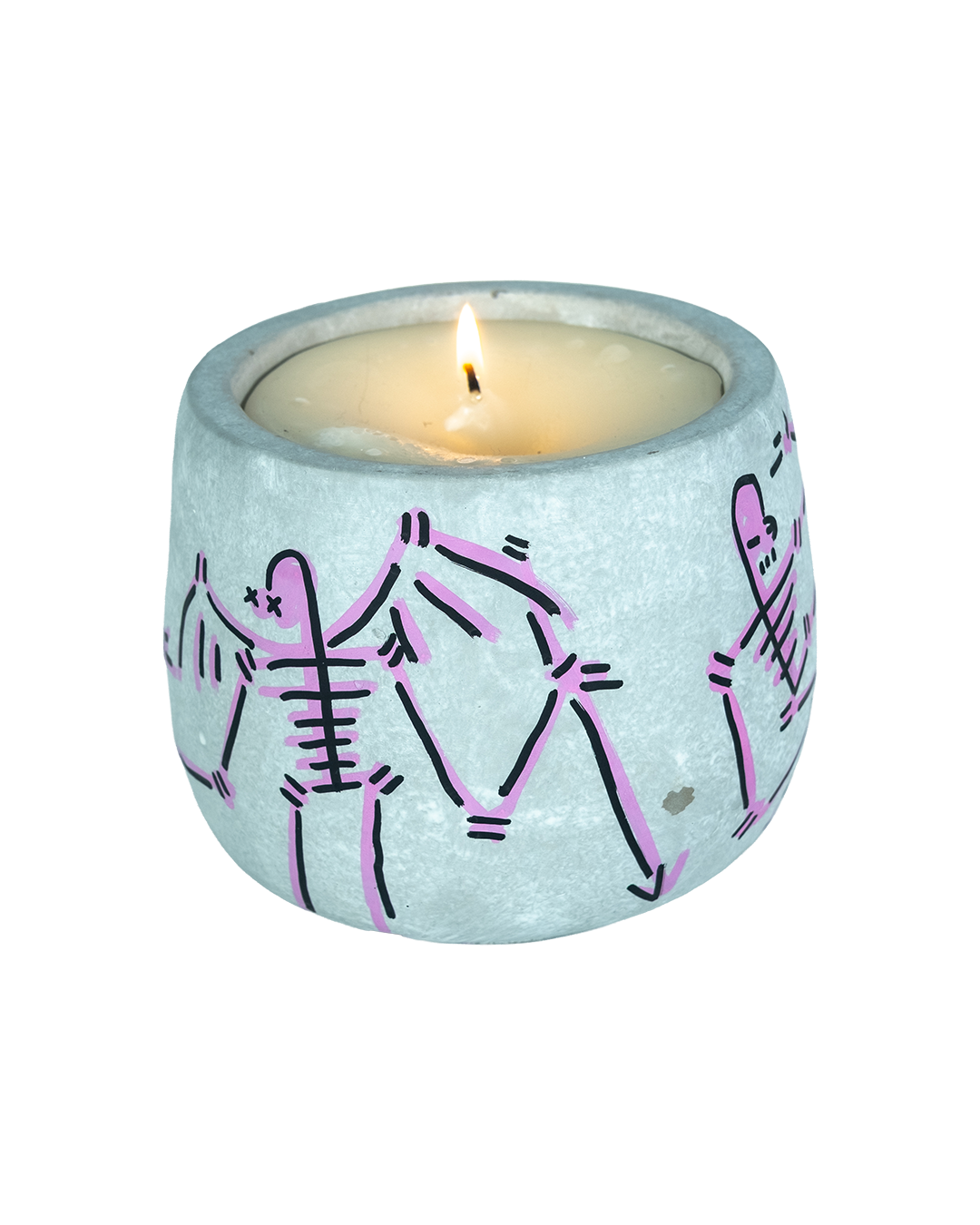 Reusable Hand-Painted Cement Candle Vessel — Limited Edition of 15