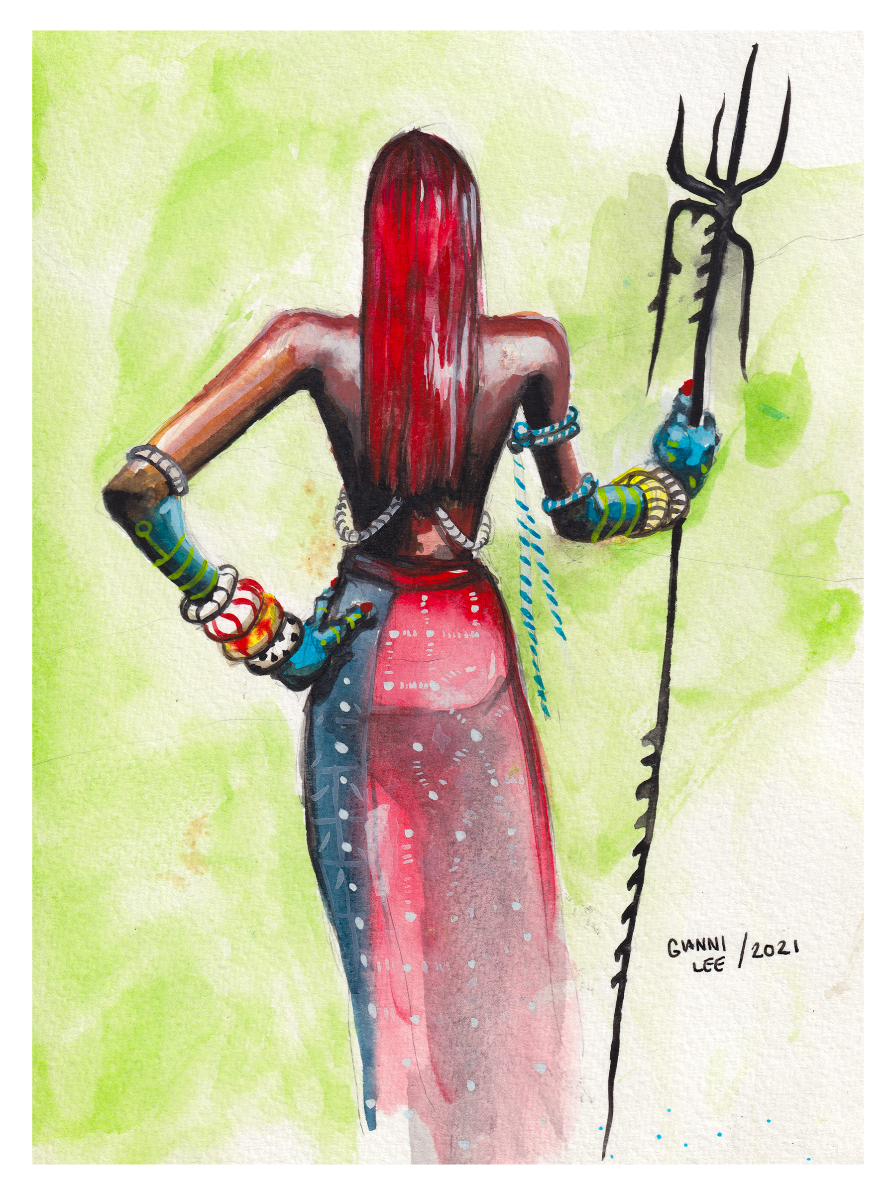 Warrior in Red  — Limited Edition Fine Art Print - 18 x 24in