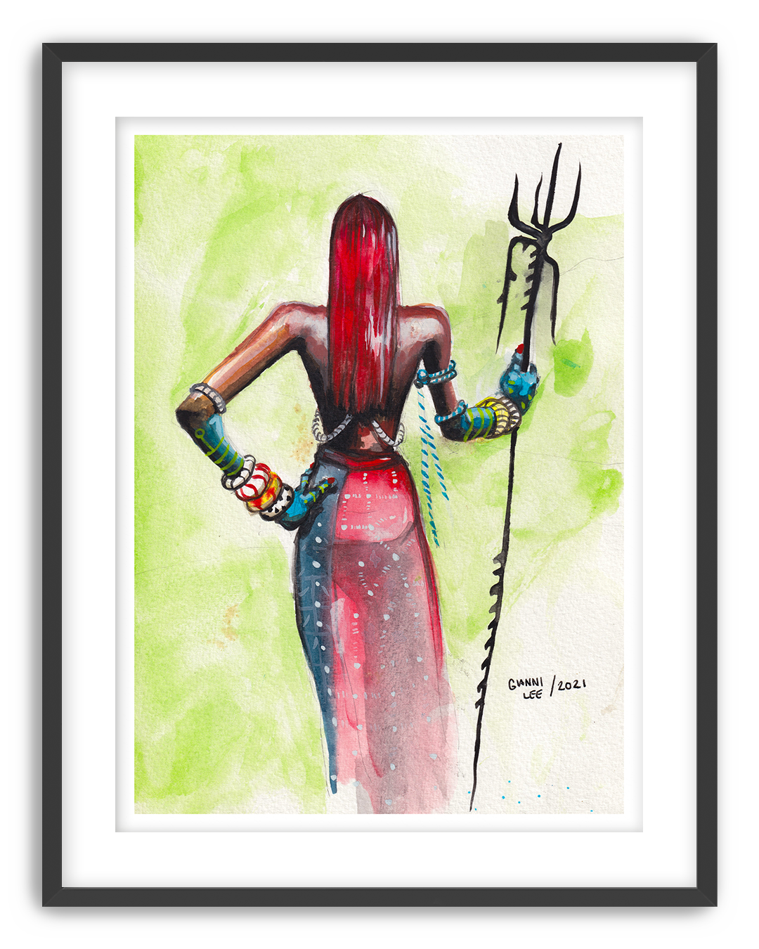 Warrior in Red  — Limited Edition Fine Art Print - 18 x 24in
