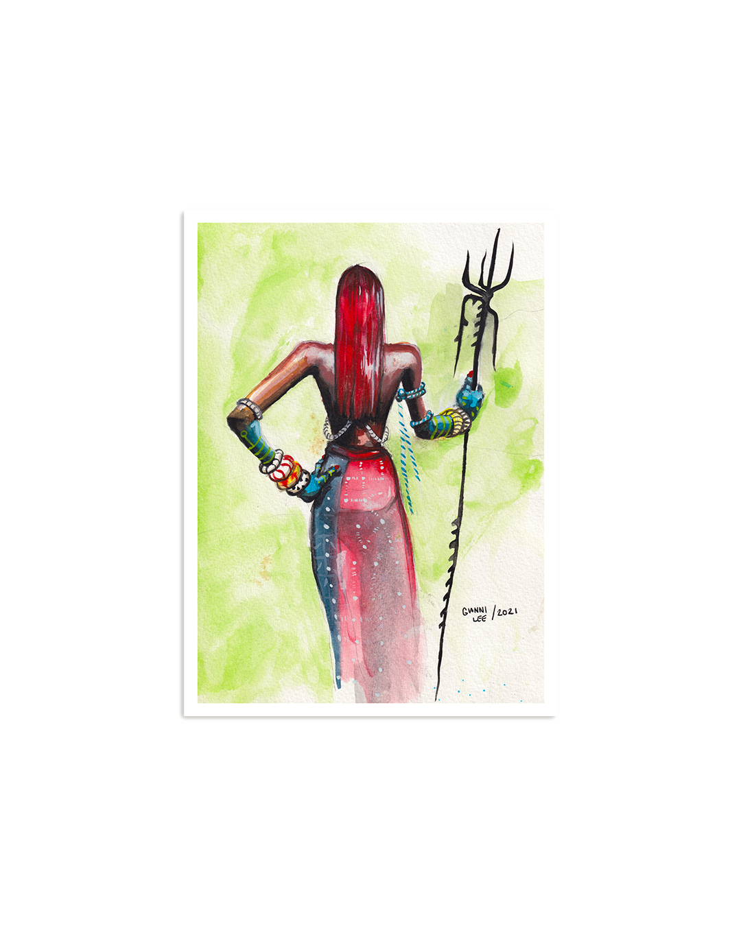 Warrior in Red  — Limited Edition Fine Art Print - 18 x 24in