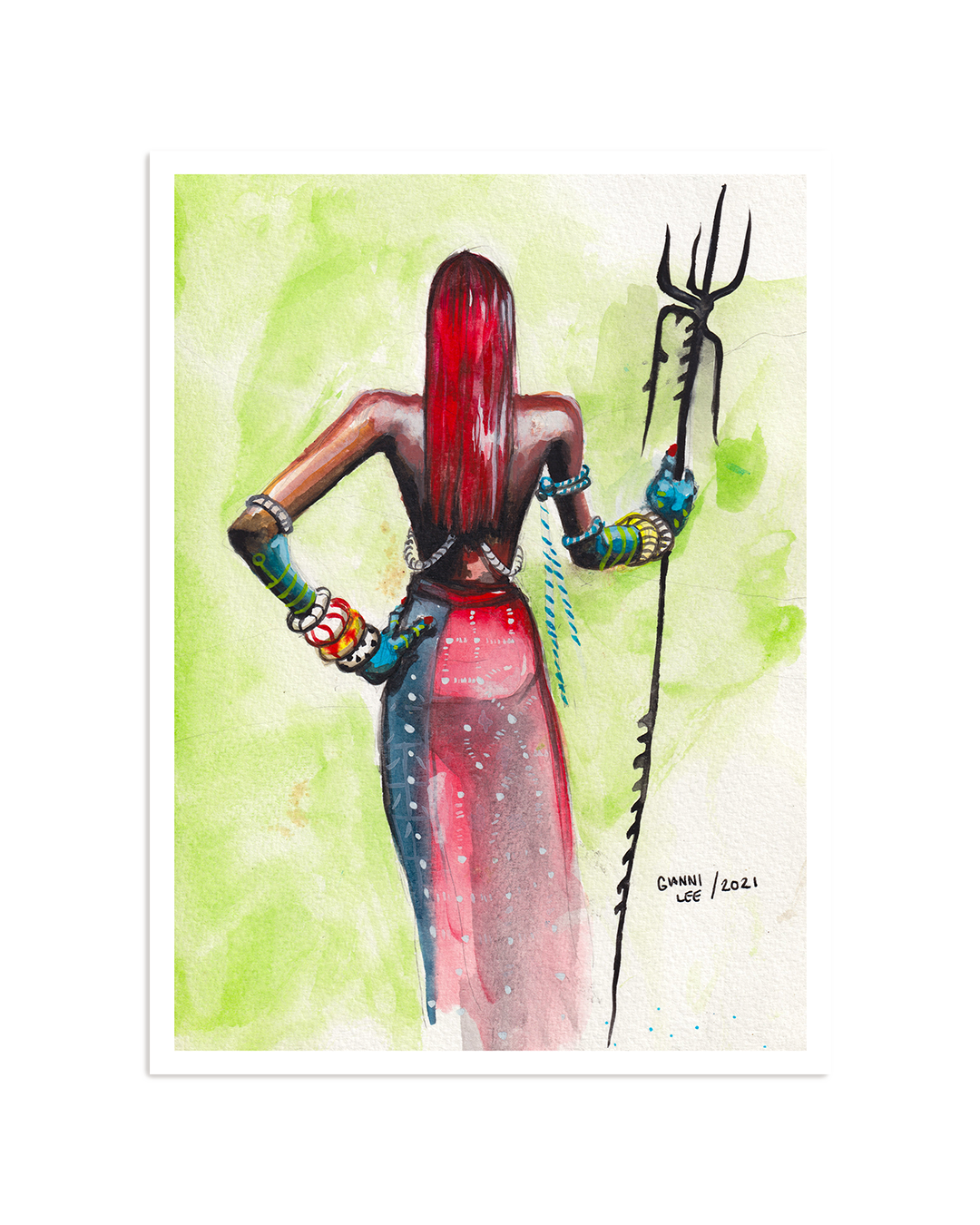 Warrior in Red  — Limited Edition Fine Art Print - 18 x 24in